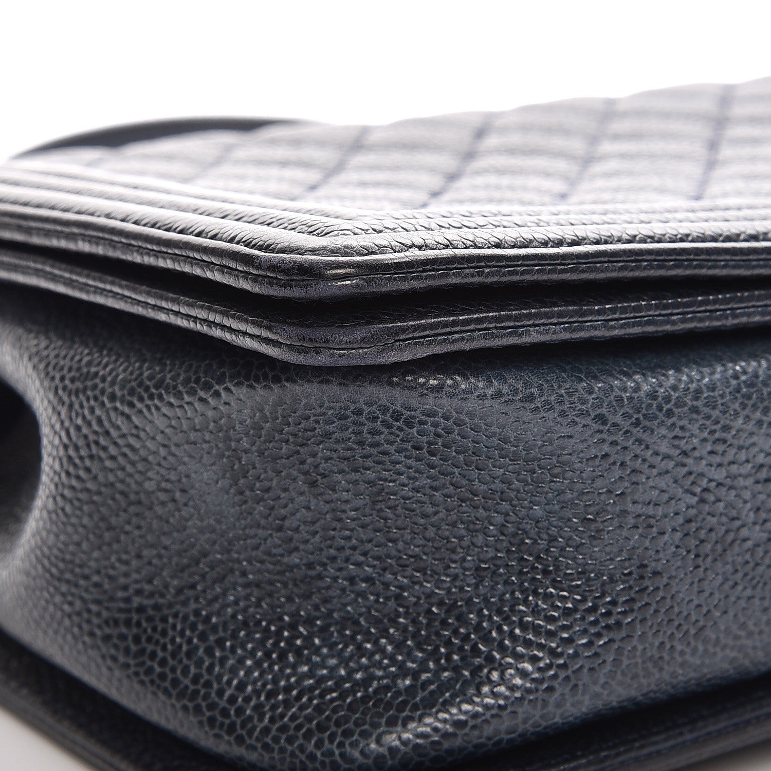 Chanel Caviar Quilted New Medium Boy Flap Dark Navy Blue 9 of 13
