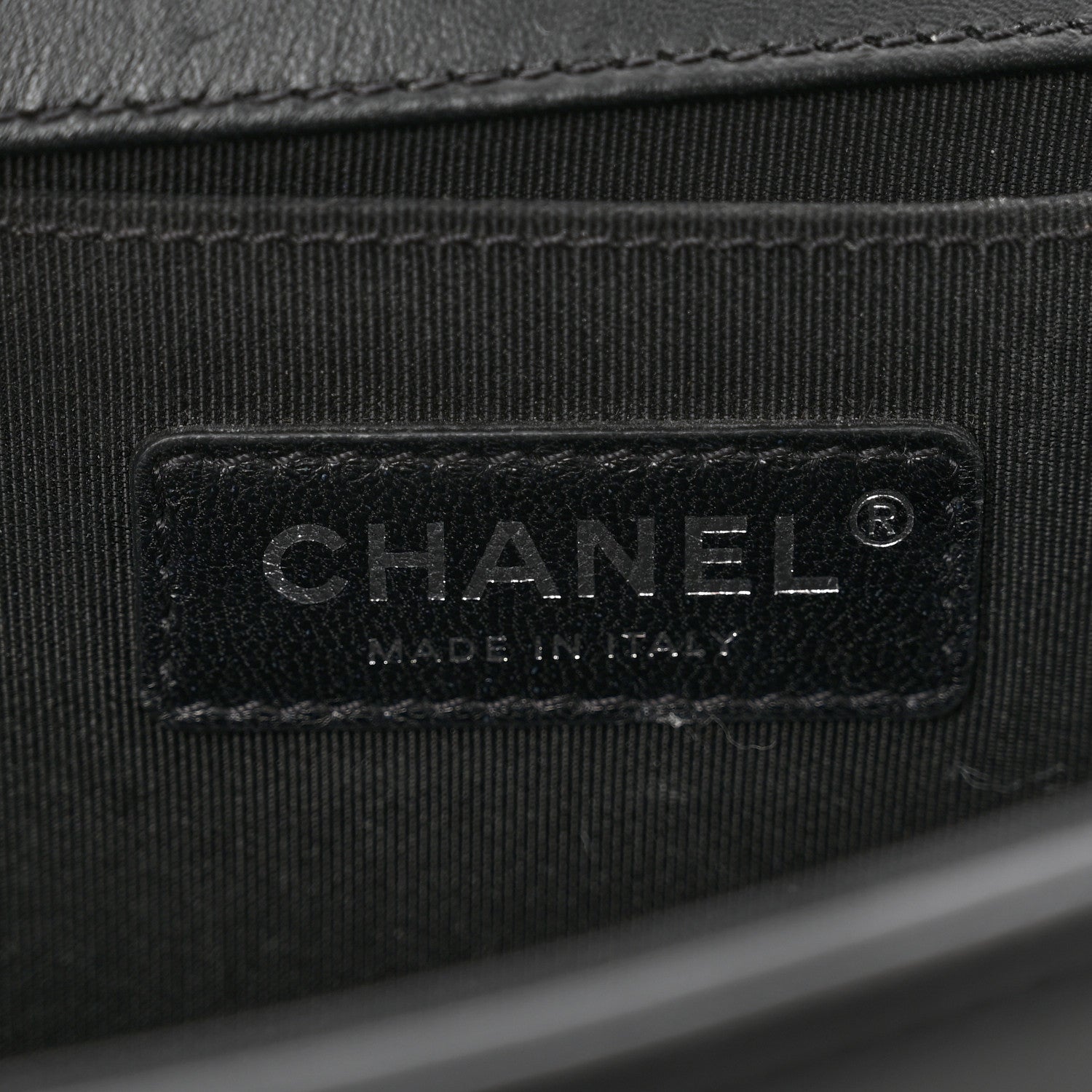 Chanel Calfskin Painted Chevron Embossed Medium Boy Flap Black 6 of 10