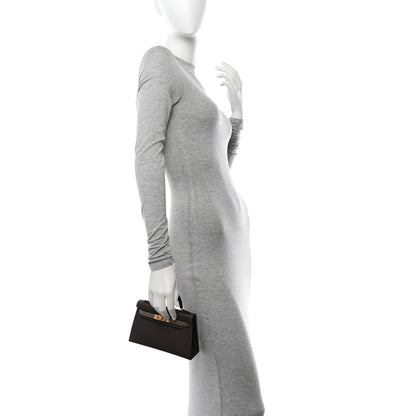 Hermes Epsom Tri-Color Mini Kelly Sellier 20 Ecorce Etoupe Black 2 of 13