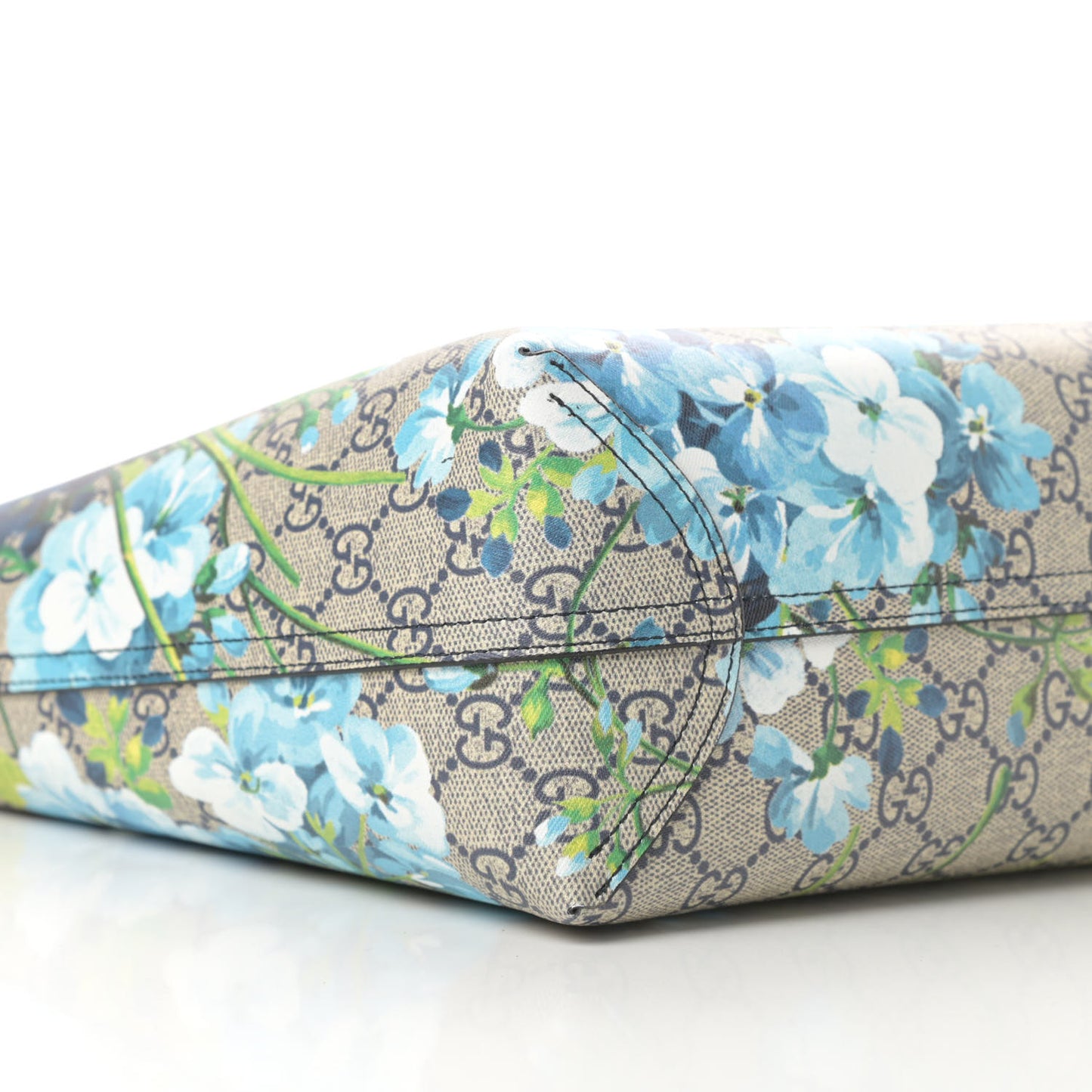 GG Supreme Monogram Blooms Small Reversible Tote Beige Blue Navy