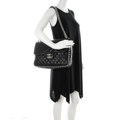 Chanel Washed Lambskin Quilted Maxi Chain Around Flap Black 2 of 7
