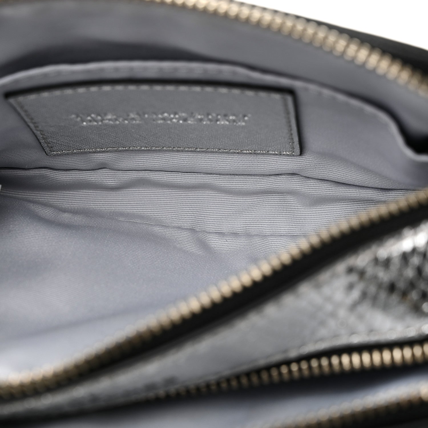 Marc Jacobs Metallic Sequin Snake Embossed Calfskin Stripe Snapshot Camera Bag Silver 6 of 14