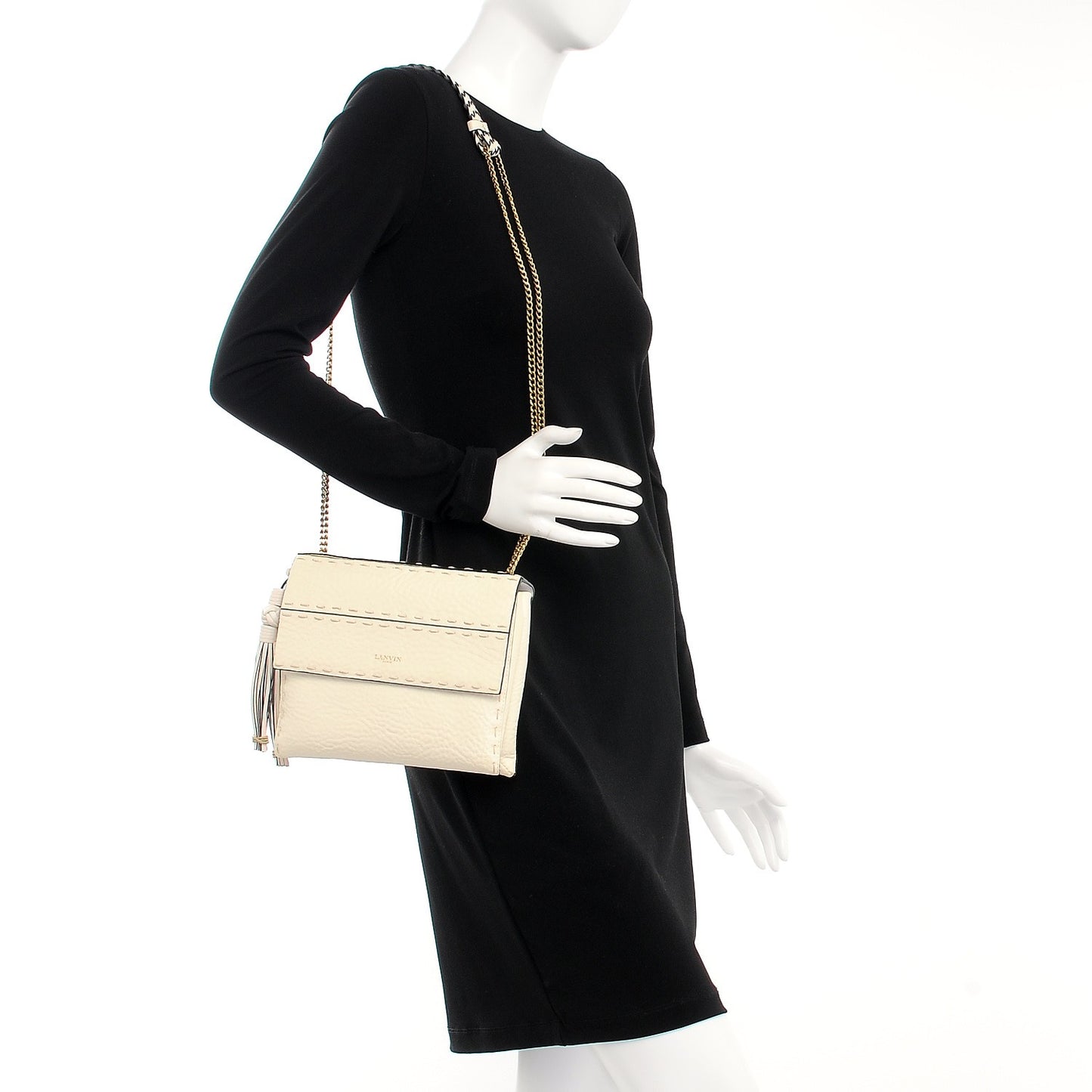 Calfskin Small Nomad Crossbody Tassel Bag Ivory