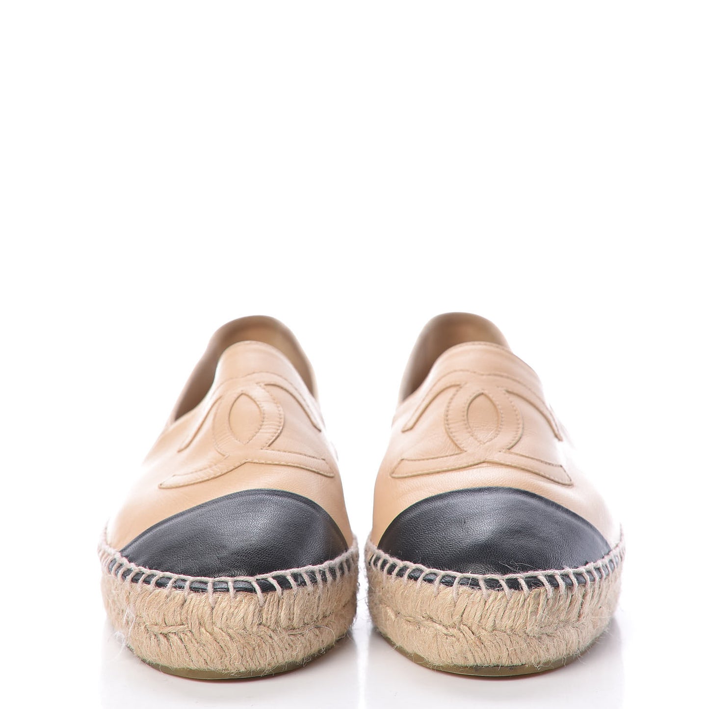 Lambskin CC Espadrilles 41 Beige Black