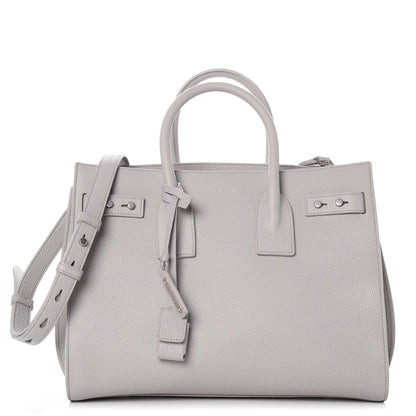 Saint Laurent Grained Calfskin Small Supple Sac De Jour Mouse Grey 1 of 7