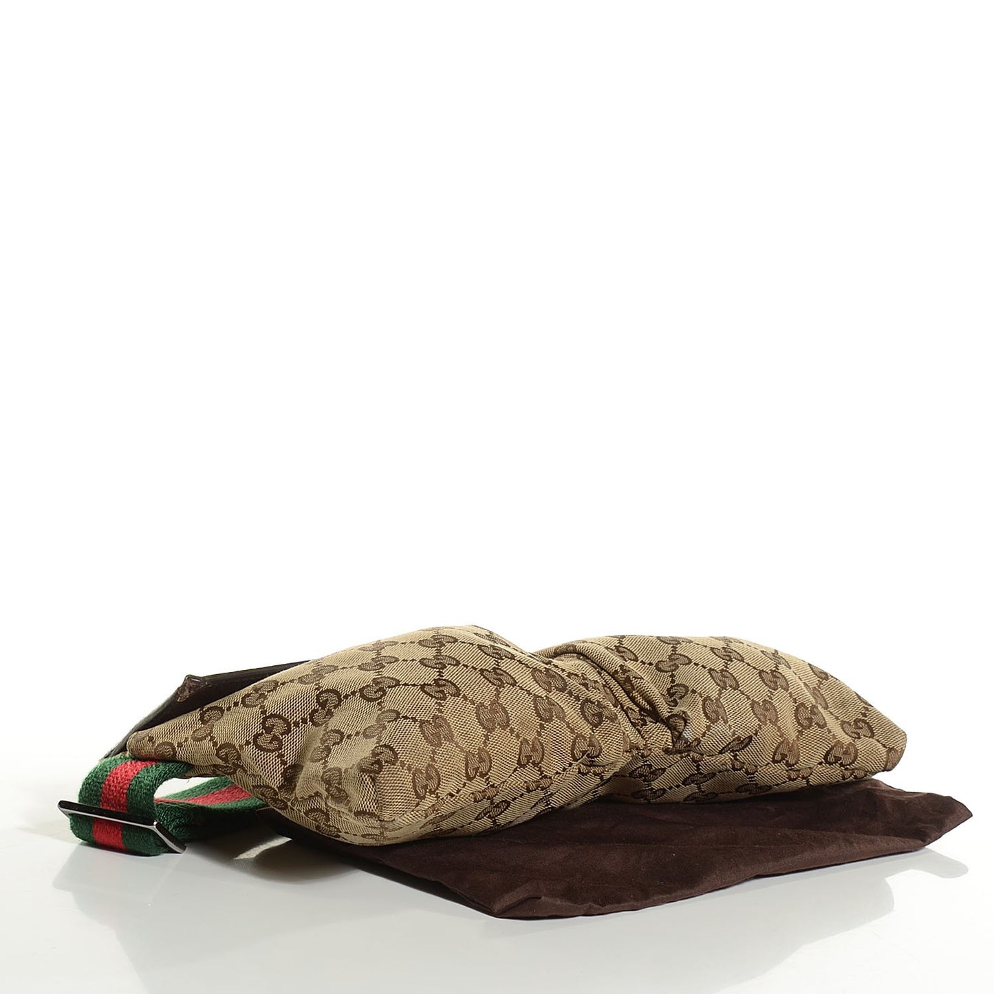 GG Monogram Double Pocket Belt Bag Dark Brown