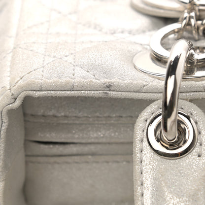 Christian Dior Metallic Lambskin Cannage Medium Lady Dior Silver 13 of 15