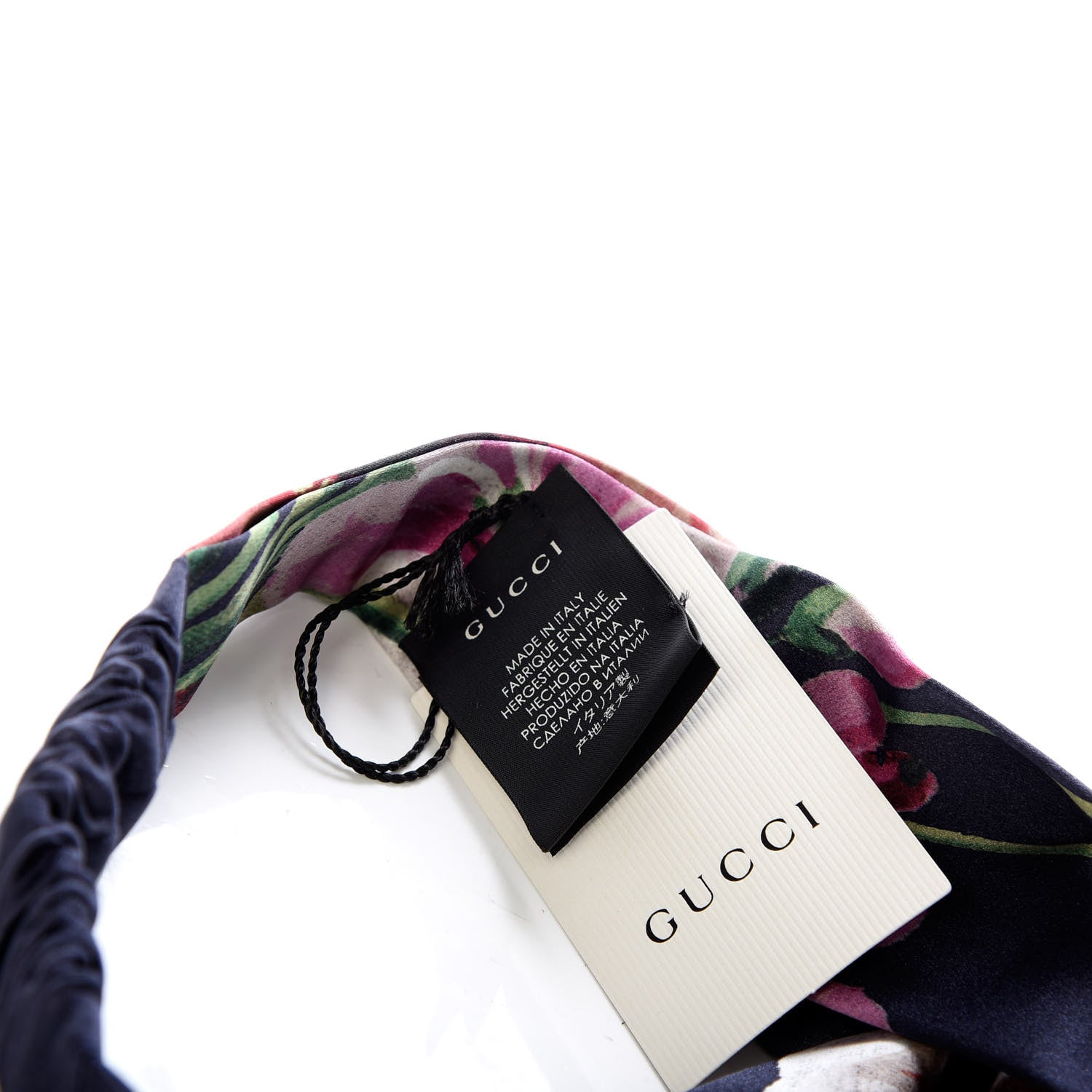 Gucci Silk Blooms Print Duchesse Headband Navy 4 of 5