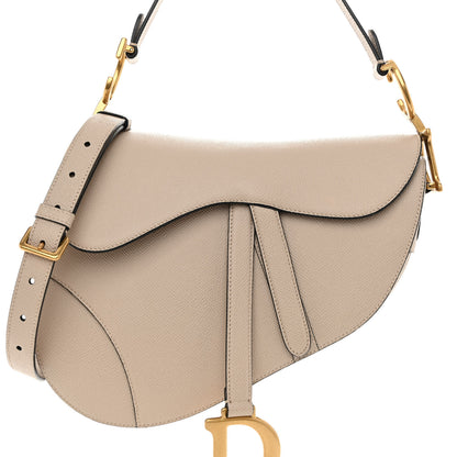 Christian Dior Grained Calfskin Saddle Bag With Strap Hazelnut 7 of 9