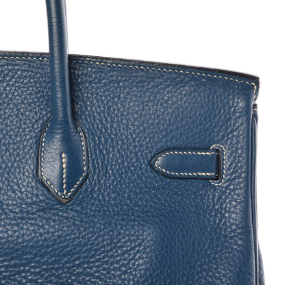 Hermes Taurillon Clemence Birkin 35 Bleu Thalassa 34 of 44
