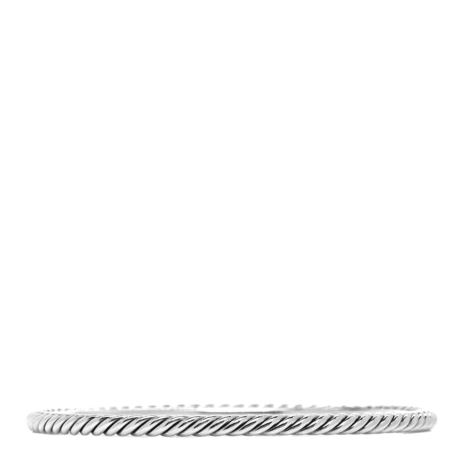 David Yurman Sterling Silver 4mm Cable Classics Bangle Bracelet 3 of 4