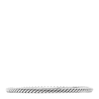 David Yurman Sterling Silver 4mm Cable Classics Bangle Bracelet 3 of 4