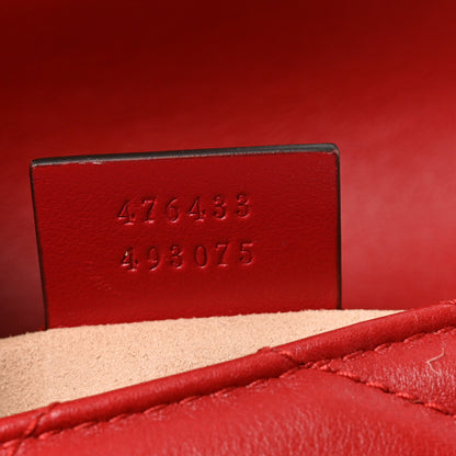 Gucci Calfskin Matelasse Super Mini GG Marmont Shoulder Bag Hibiscus Red 7 of 11