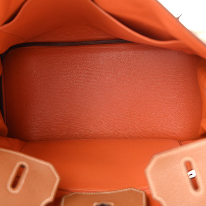 Hermes Togo Horseshoe Birkin 35 Gold Orange 8 of 27
