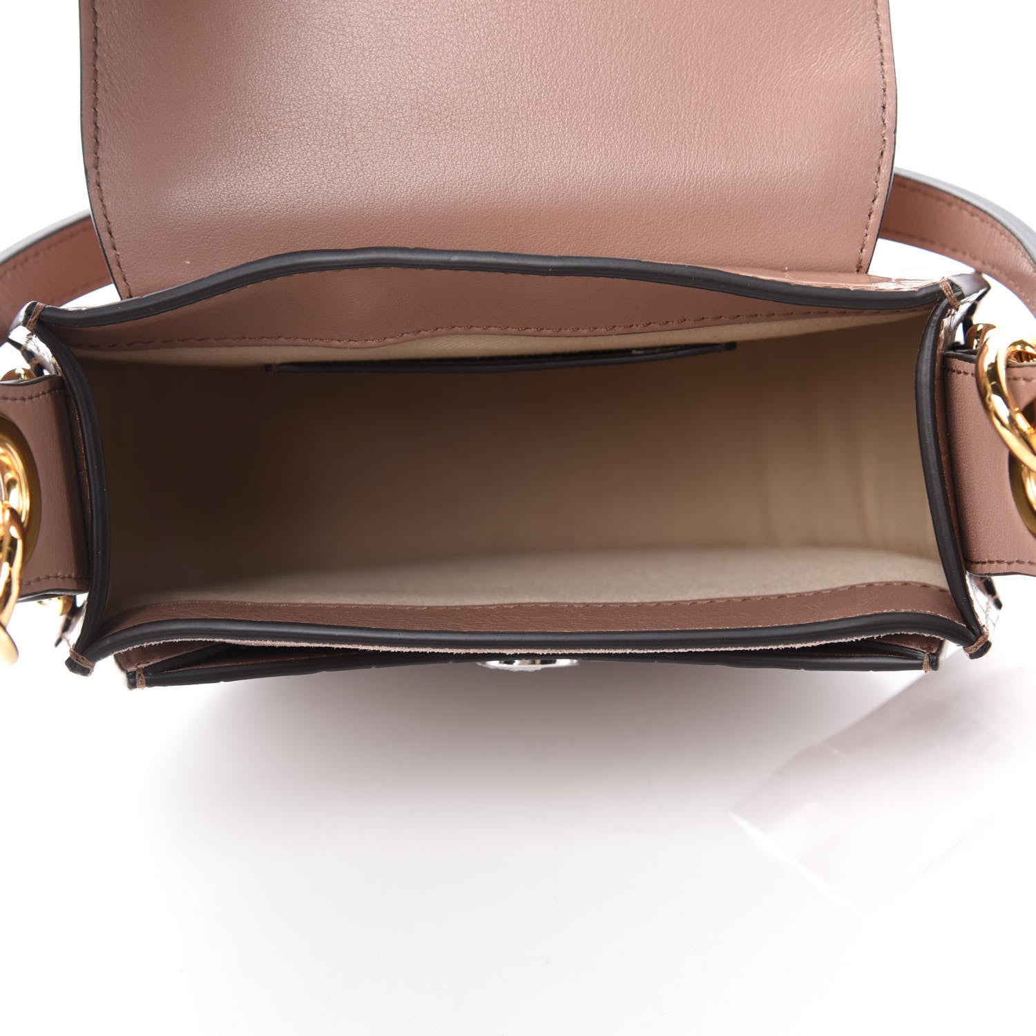 Chloe Calfskin Crocodile Embossed Small Tess Bag Woodrose 5 of 9