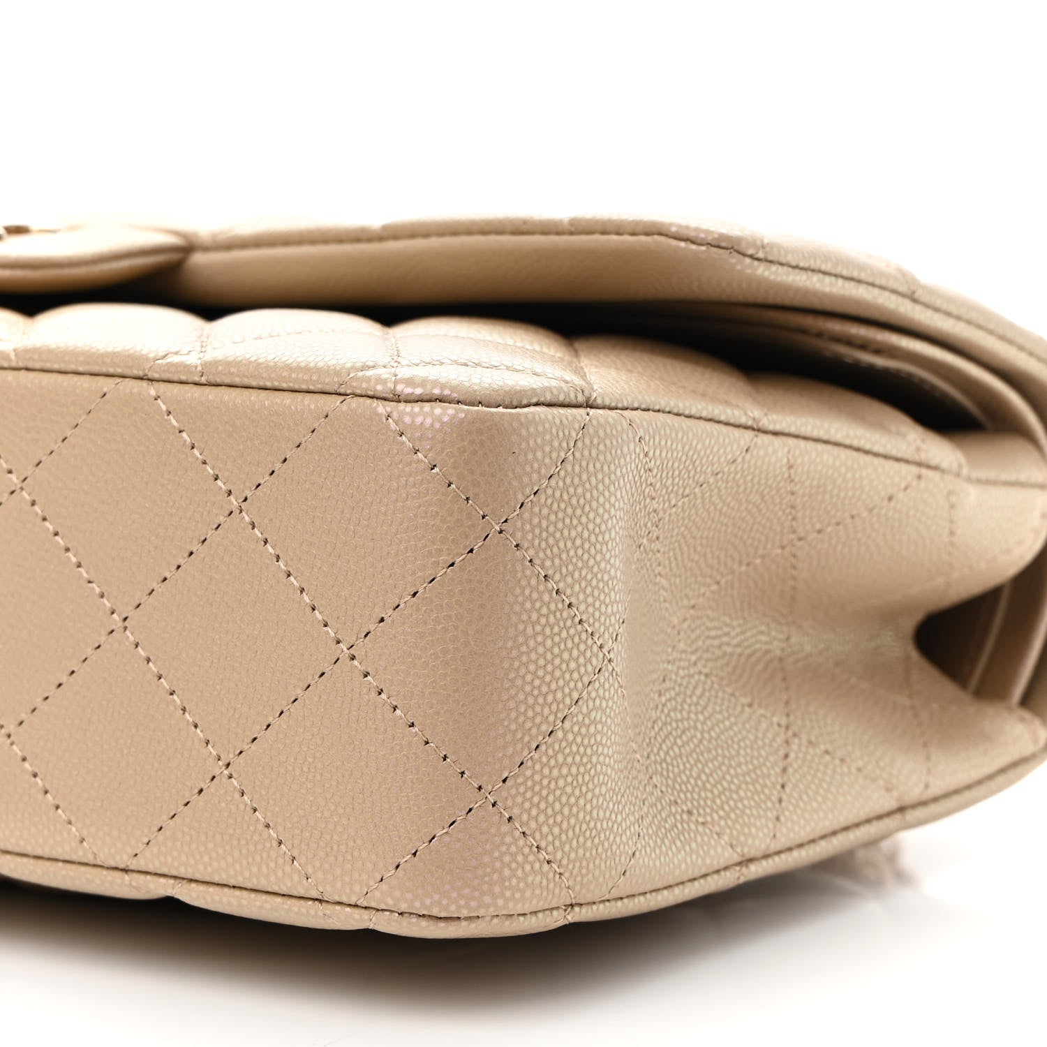 Chanel Iridescent Caviar Quilted Medium Double Flap Dark Beige 9 of 9