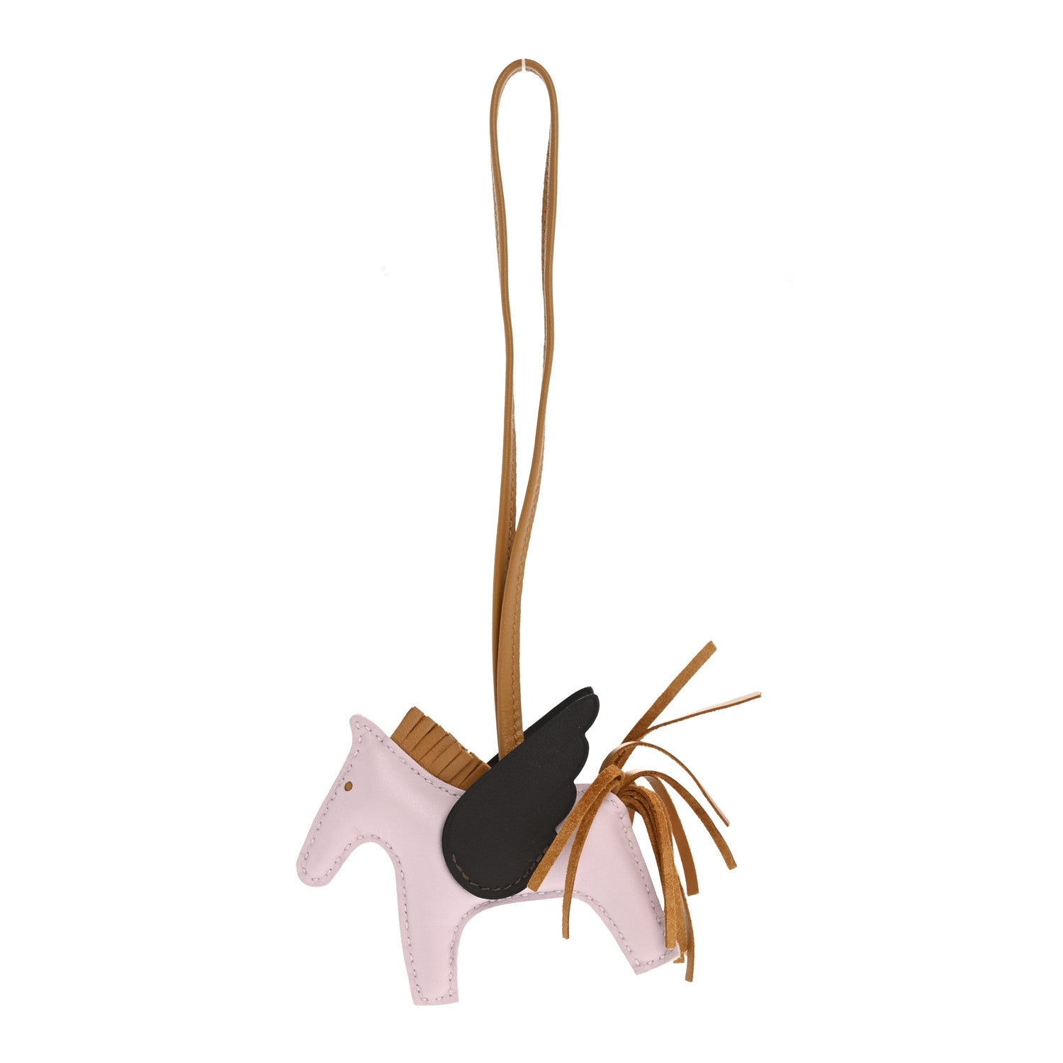 Hermes Milo Lambskin Grigri Rodeo Pegase Horse Bag Charm PM Mauve Pale Sesame Ebene 1 of 5