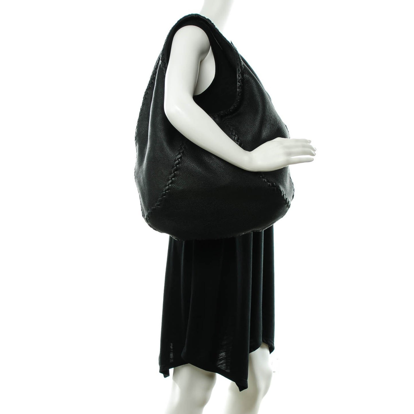 Cervo Deerskin Large Hobo Nero Black