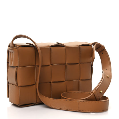 Bottega Veneta Lambskin Maxi Intrecciato Cassette Crossbody Bag Caramel 3 of 11