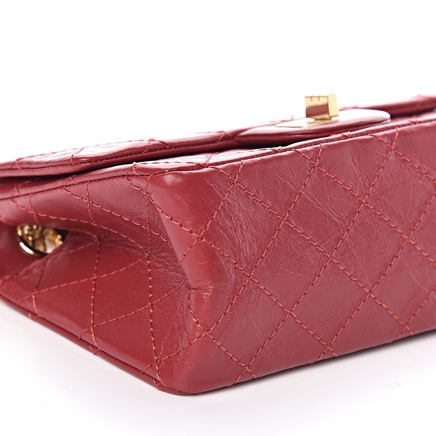 Chanel Aged Calfskin Quilted 2.55 Reissue Mini Flap Red 8 of 10