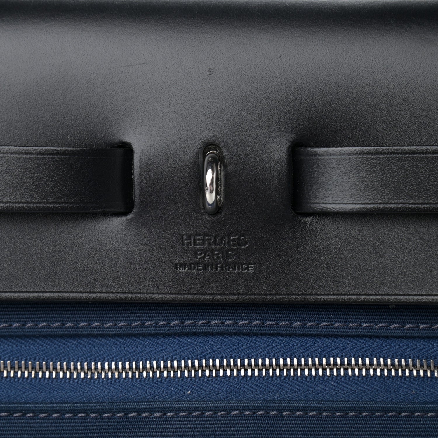 Hermes Toile Vache Hunter Herbag Zip Retourne 31 PM Black Bleu Indigo 6 of 12