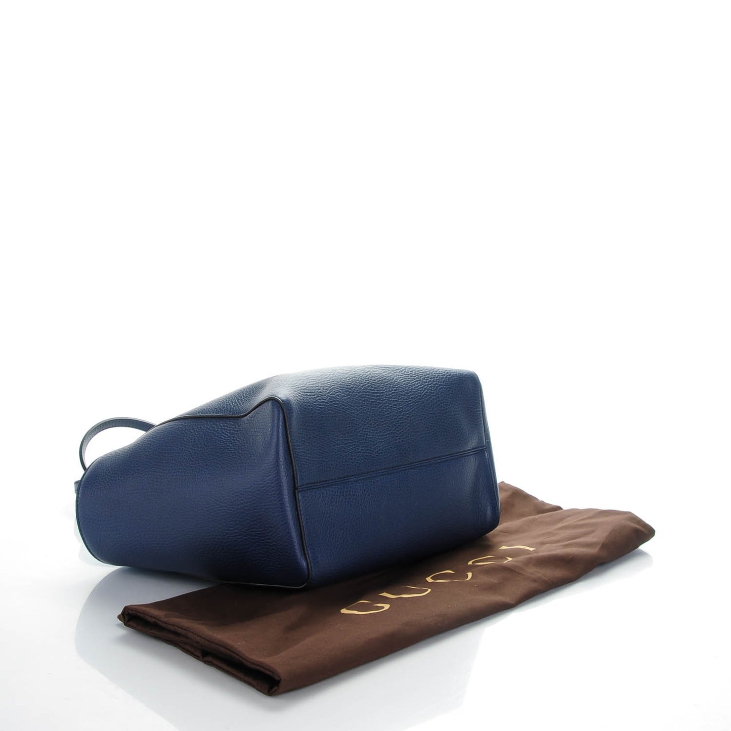Dollar Calfskin Small Swing Tote Classic Marine Deep Cobalt