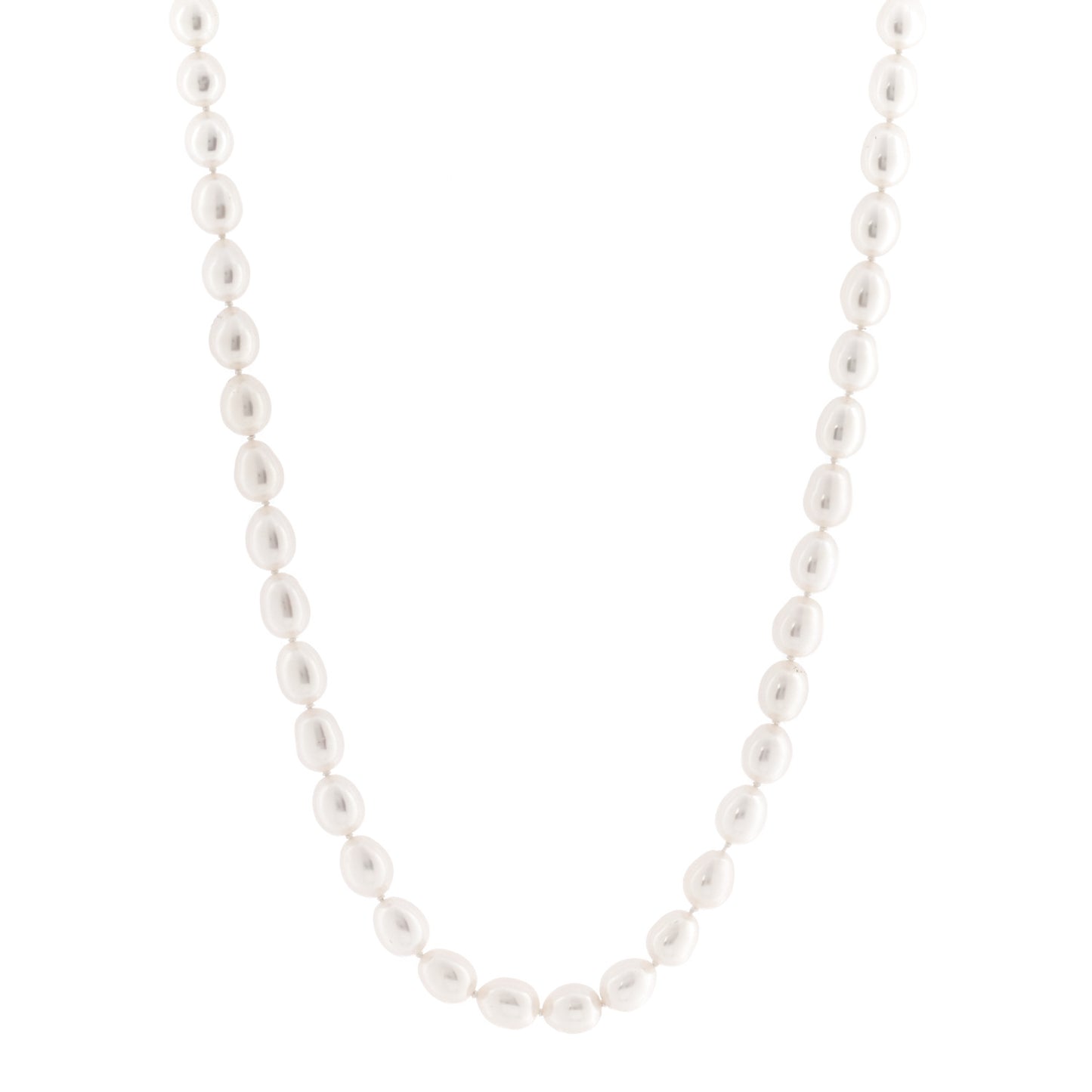 Sterling Silver Freshwater Cultured Pearl 6.5-7mm Strand Necklace