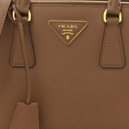 Prada Saffiano Mini Galleria Double Zip Tote Caramel 7 of 9