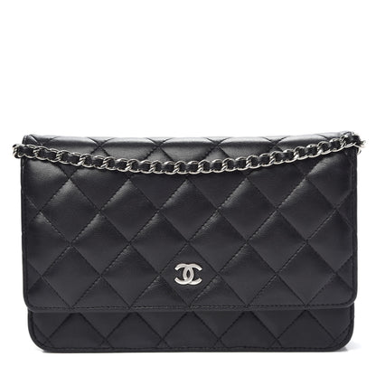 Chanel Lambskin Quilted Wallet On Chain WOC Black 1 of 14