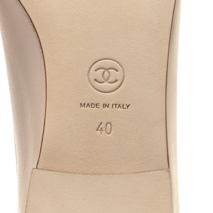 Chanel Lambskin Cap Toe CC Ballerina Flats 40 Light Pink 10 of 12