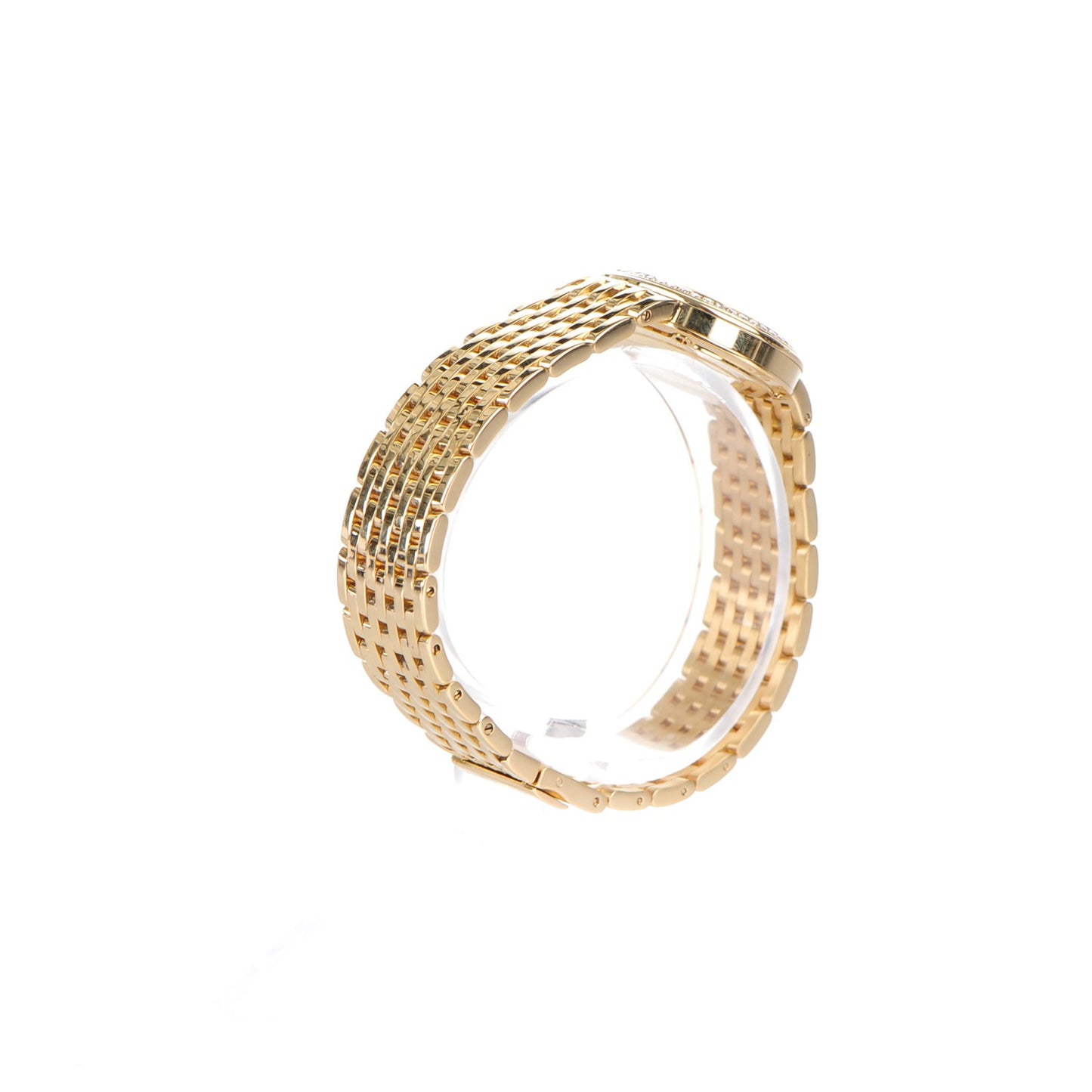 18K Yellow Gold Diamond Bezel 25mm Quartz Watch