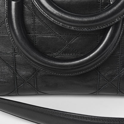 Christian Dior Lambskin Cannage Medium Granville Tote Black 10 of 17