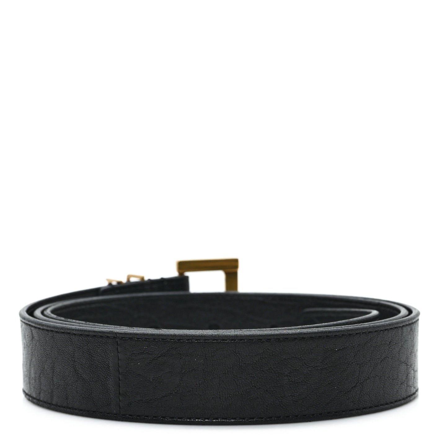 Calfskin Monogram Square Buckle Belt 85 34 Black