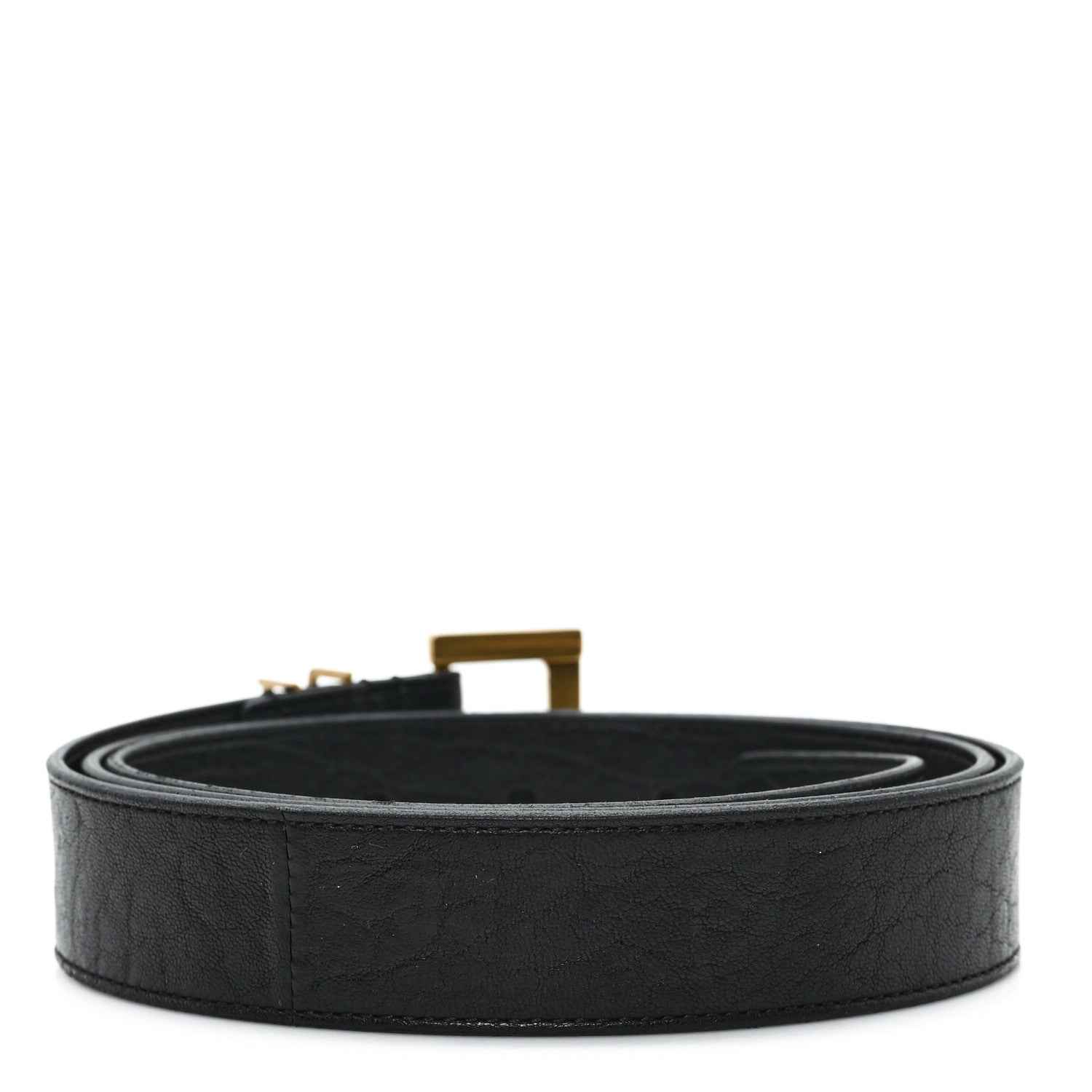 Saint Laurent Calfskin Monogram Square Buckle Belt 85 34 Black 2 of 6