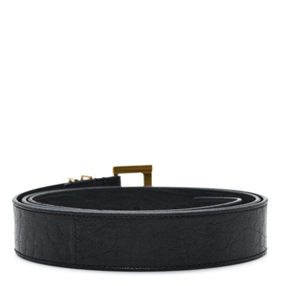 Saint Laurent Calfskin Monogram Square Buckle Belt 85 34 Black 2 of 6
