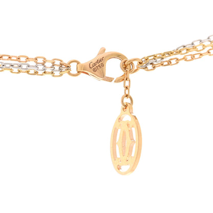Cartier 18K Pink Yellow White Gold Three Chain Necklace 4 of 5