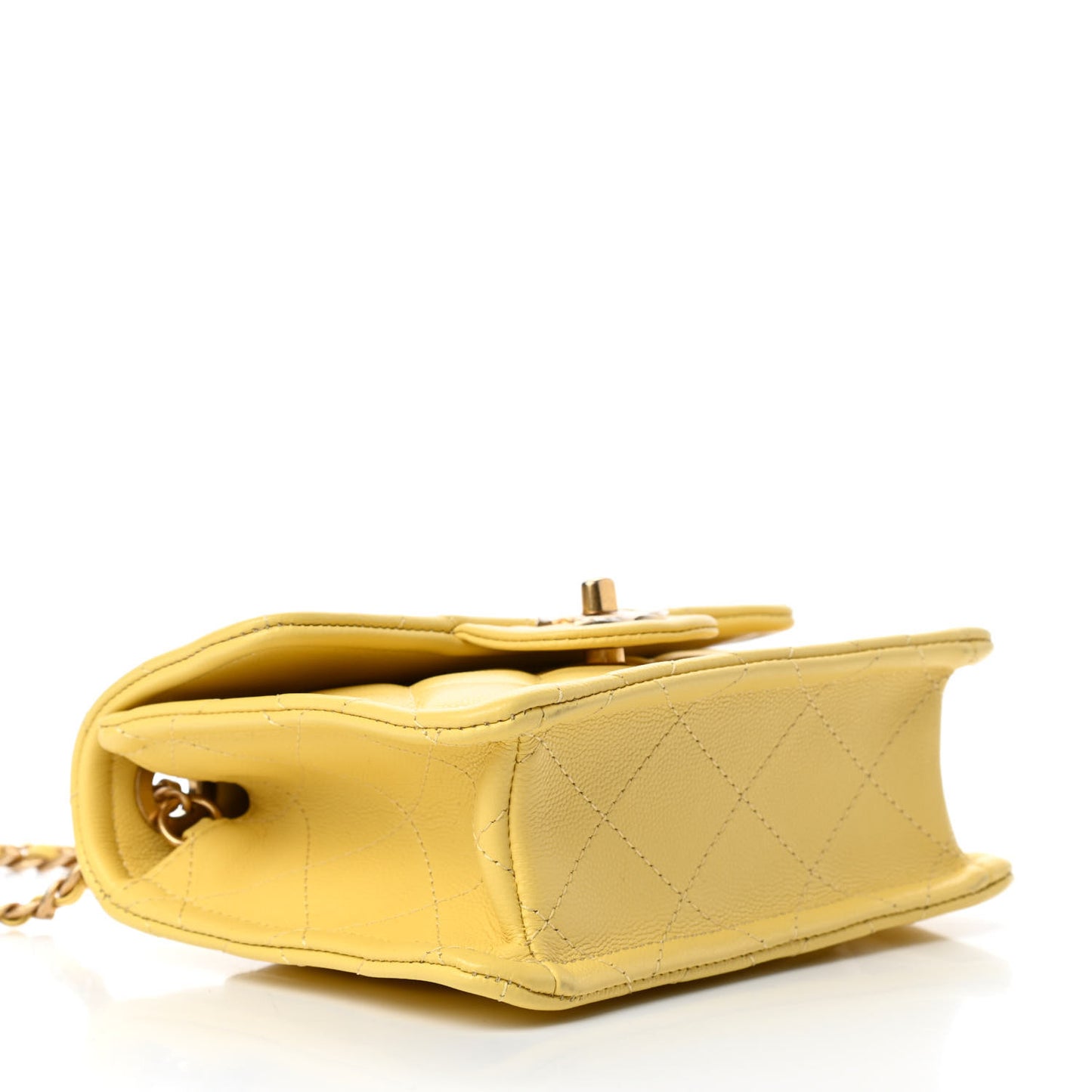 Caviar Quilted Mini Sweet Classic Flap Yellow