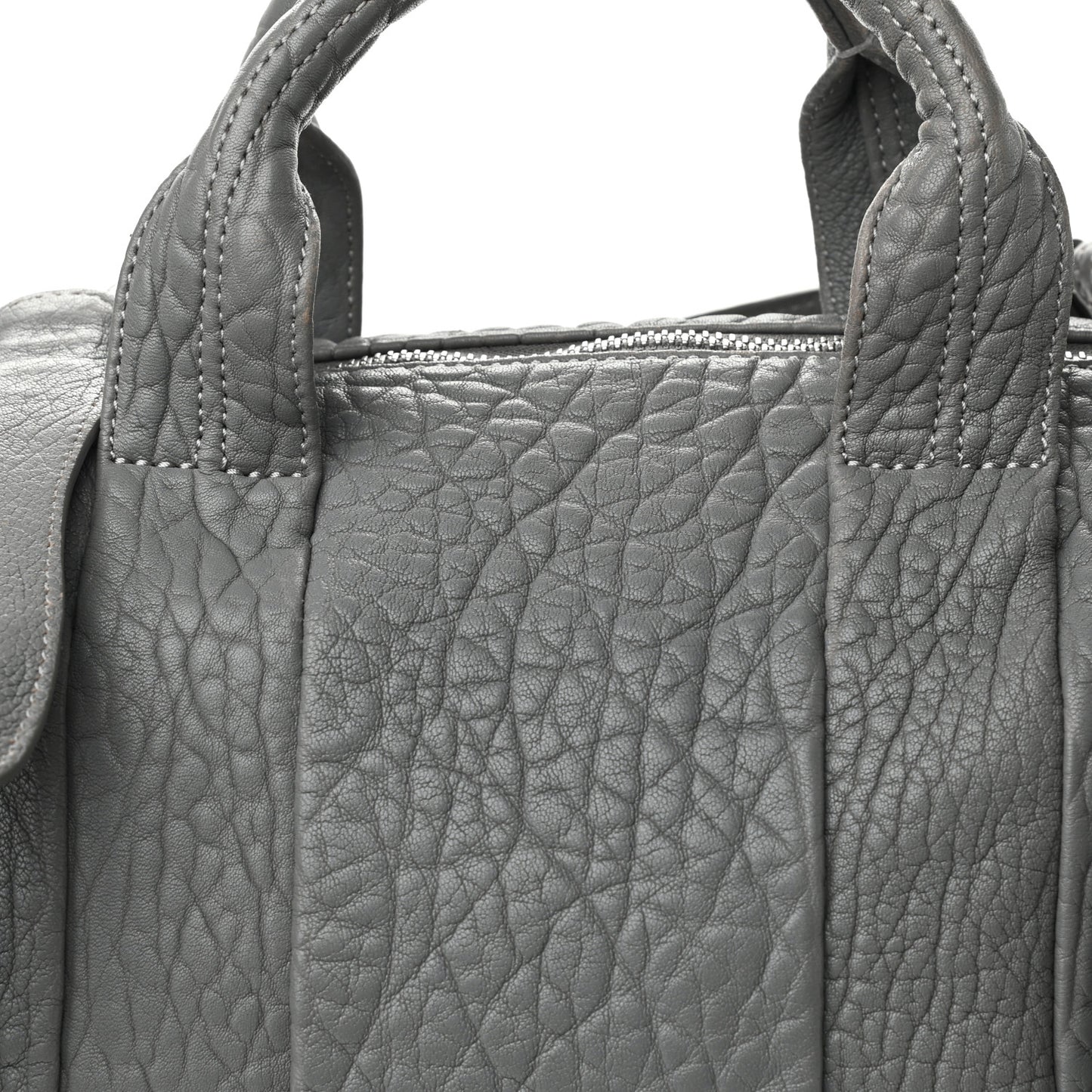 Pebbled Lambskin Rocco Sesame Silver Hardware