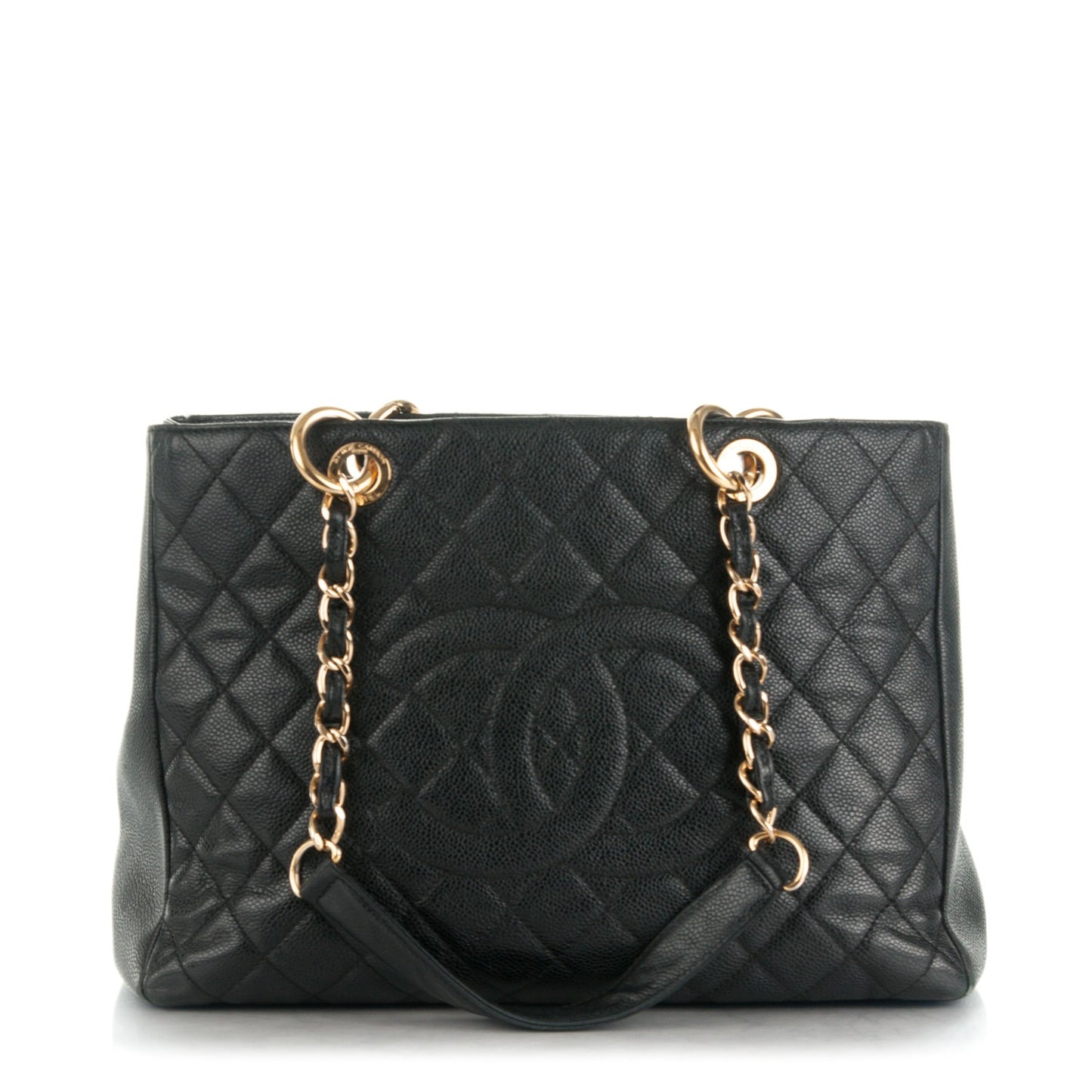 Caviar Quilted Grand Shopping Tote GST Black