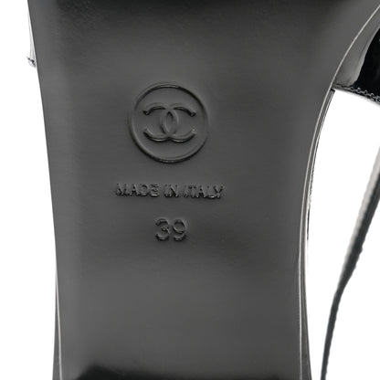 Chanel Patent Calfskin Cap Toe Slingback Flats 39 Black 7 of 9