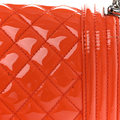 Chanel Patent Calfskin Quilted Medium Plexiglass Boy Flap Orange 12 of 13