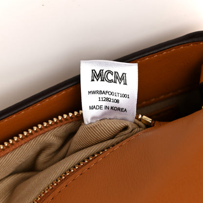MCM Metallic Visetos Medium Millie Crossbody Bag Berlin Gold 7 of 10