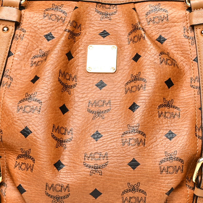 MCM Visetos Medium Essentials Shopper Tote Cognac 7 of 13