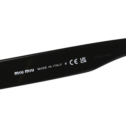 Miu Miu Acetate Oval Sunglasses SMU 06Z Black 6 of 8