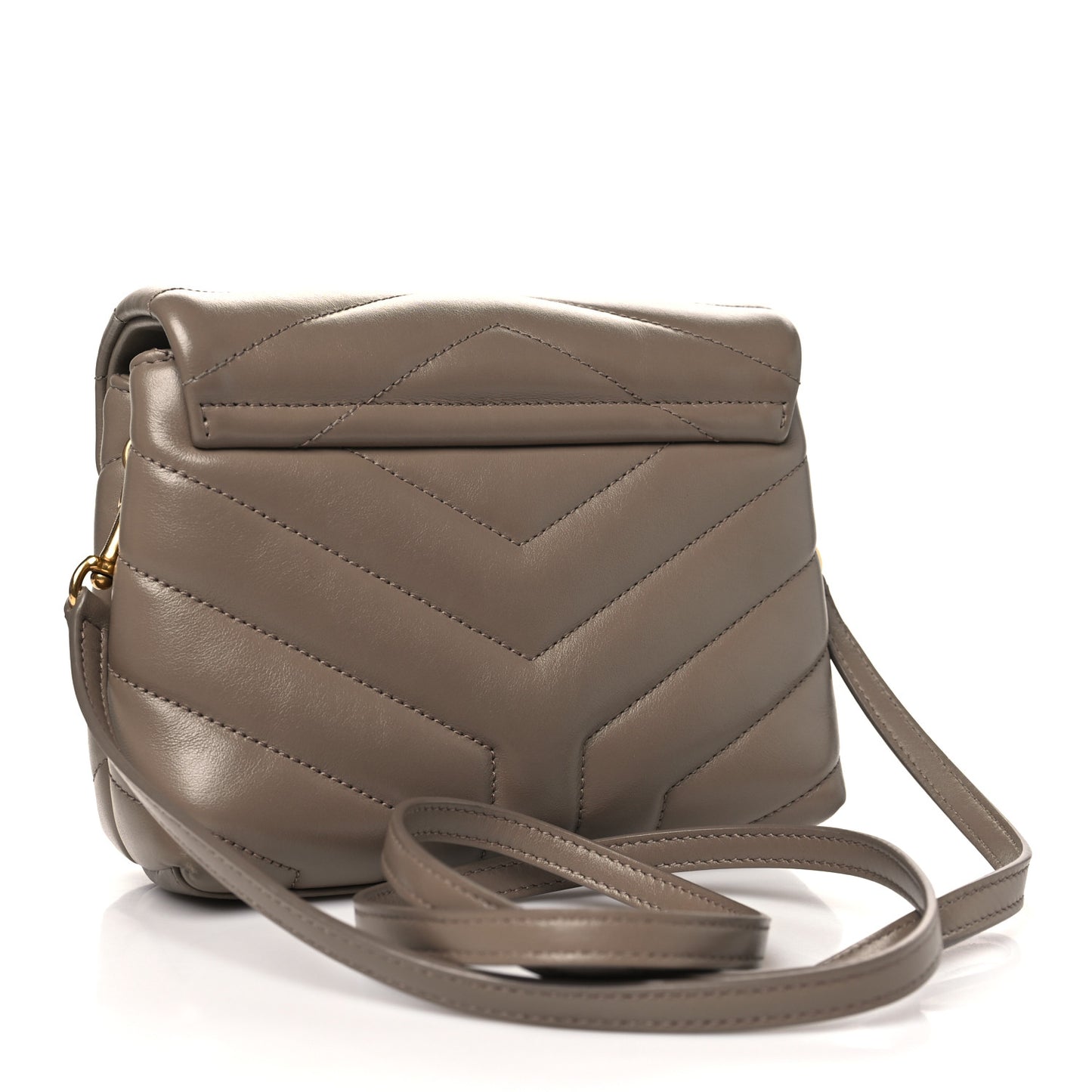 Calfskin Y Quilted Monogram Toy Loulou Crossbody Bag Greyish Brown