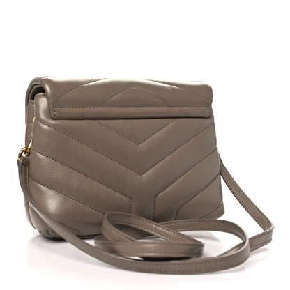 Saint Laurent Calfskin Y Quilted Monogram Toy Loulou Crossbody Bag Greyish Brown 3 of 11
