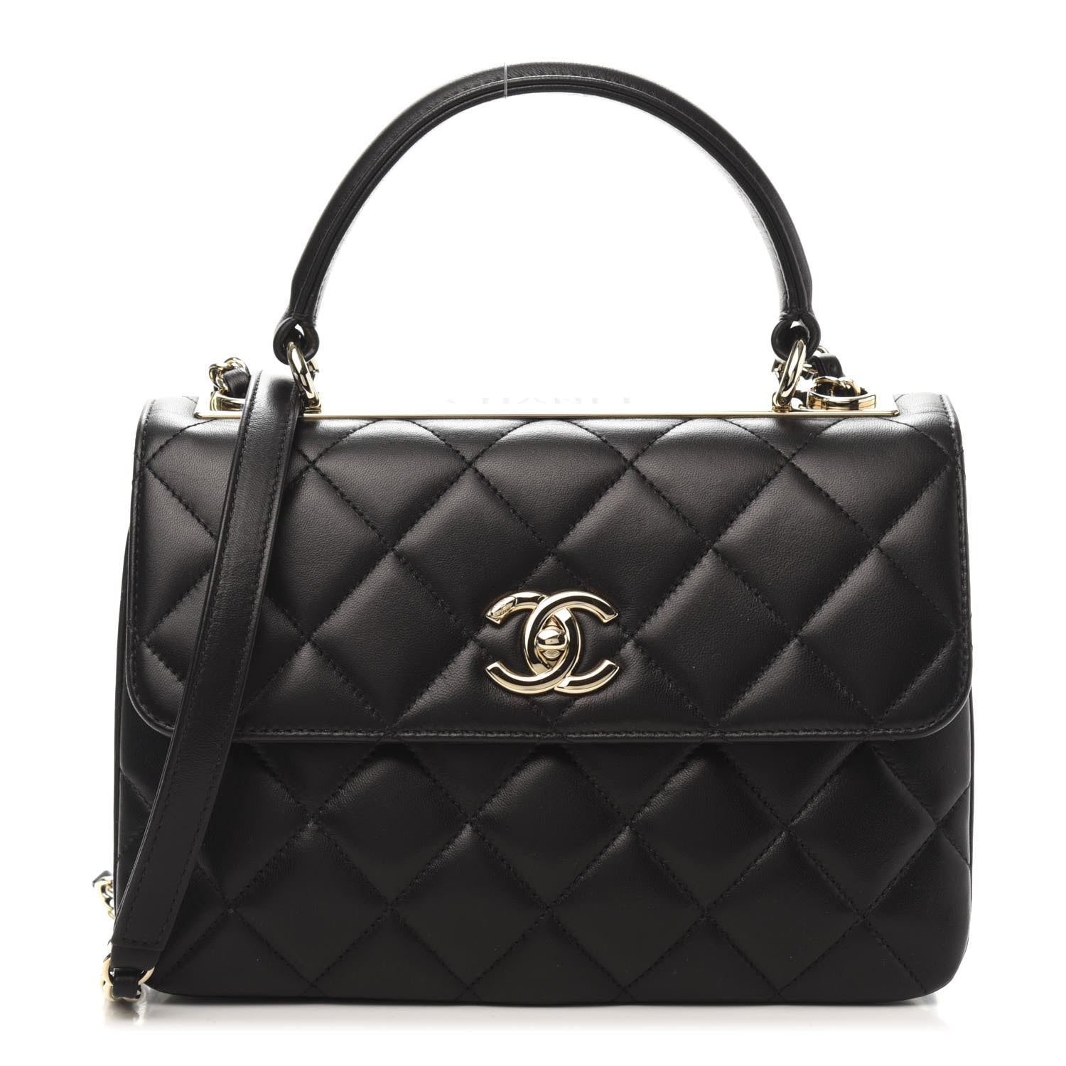 Chanel Lambskin Quilted Small Trendy CC Dual Handle Flap Bag Black 1 of 10