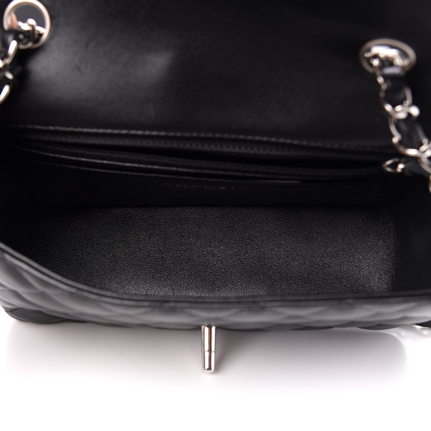 Lambskin Quilted Mini Rectangular Flap Black