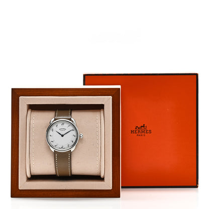 Hermes Stainless Steel Swift 36mm Arceau Quartz Watch Etoupe 5 of 5
