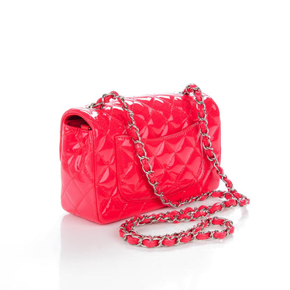 Chanel Patent Calfskin Quilted Mini Rectangular Flap Coral 3 of 8